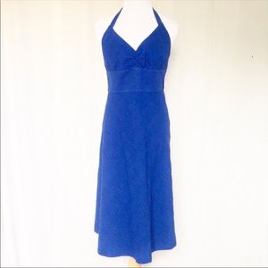 J. Crew Blue Seersucker Halter Dress size 8
